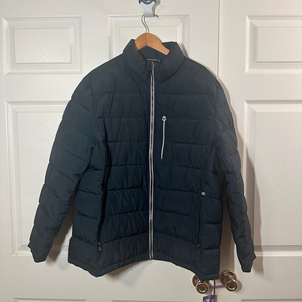 Nautica Black/Blue Quilted Puffer Jacket